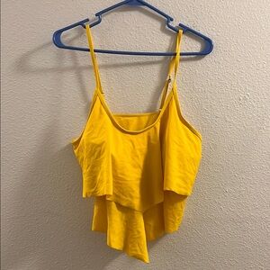 Vibrant Yellow Layered Bikini Top